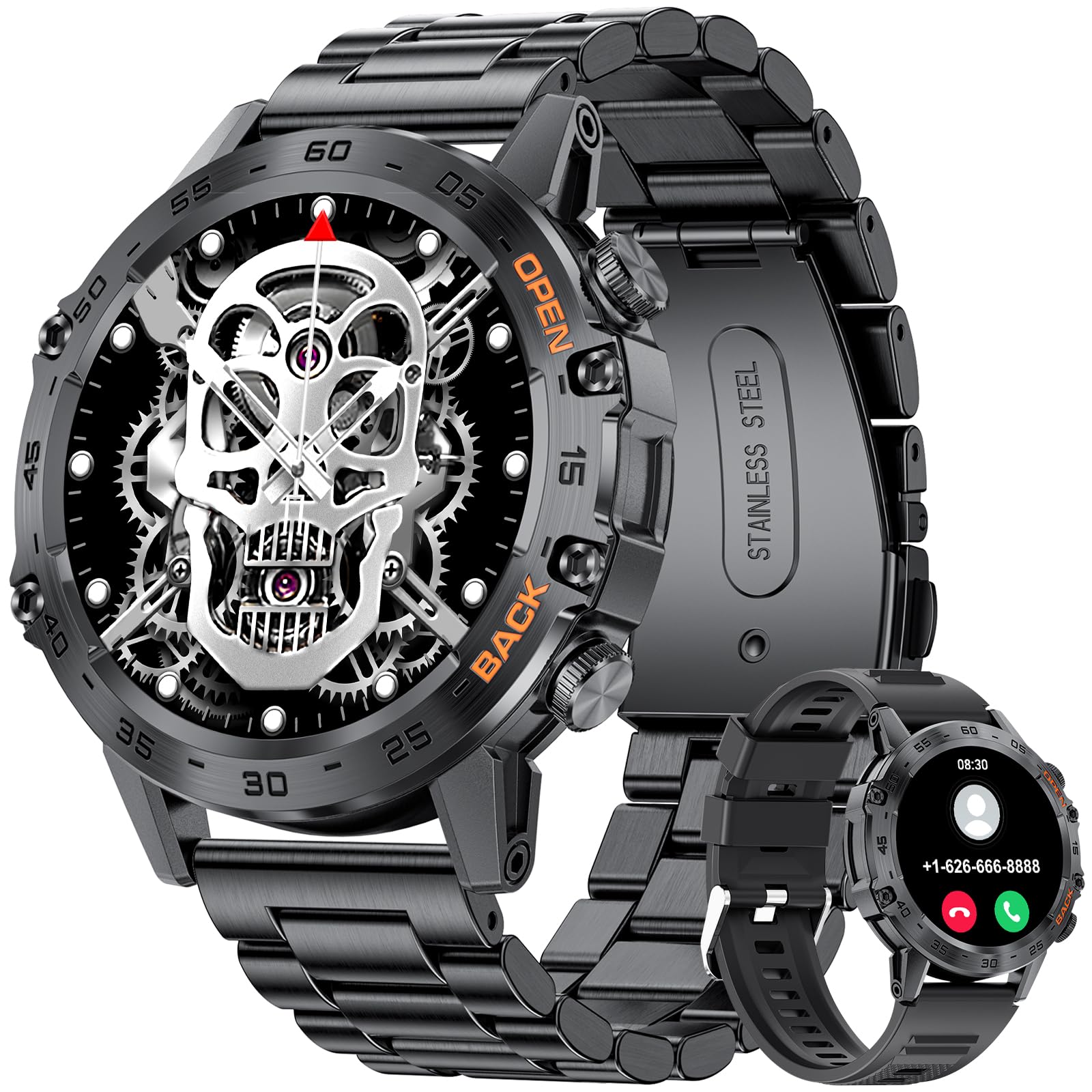 Military Smart Watch For Men(Answer/Dial Calls),100 Sports Modes, 5Atm Waterproof Fitness Watch With Heart Rate/Spo2/Blood Press